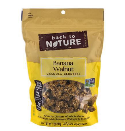 Safe amounts of glyphosate: Back to Nature Banana Walnut Granola Clusters